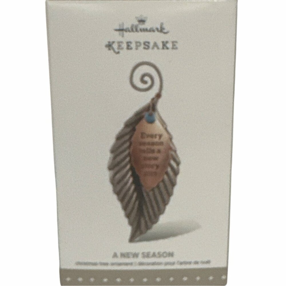 Hallmark Keepsake A New Season Ornament Leaf-Shaped Metal Copper Accent 2015 - Picture 5 of 7